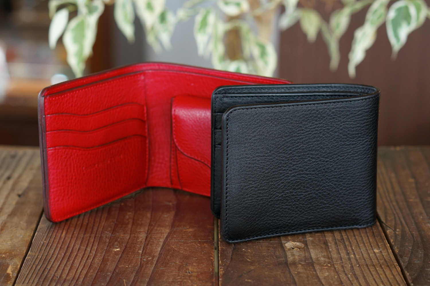 二つ折り財布「カレ」/ハーフウォレット/半財布/イタリアレザー 